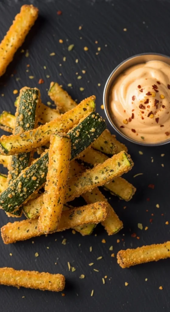 Crispy Zucchini Fries with Spicy Aioli