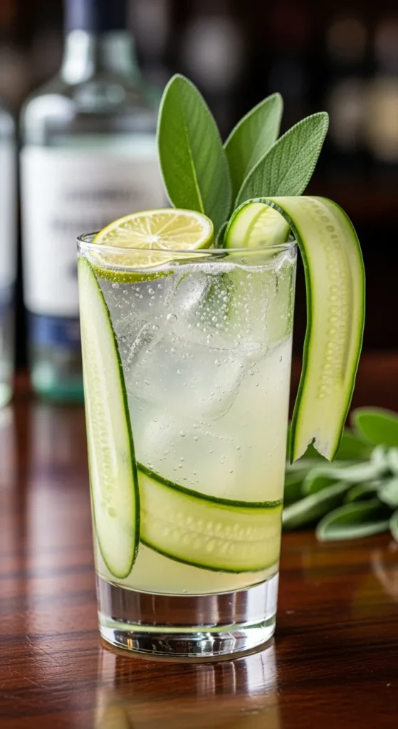Cucumber Gin & Tonic with Sage