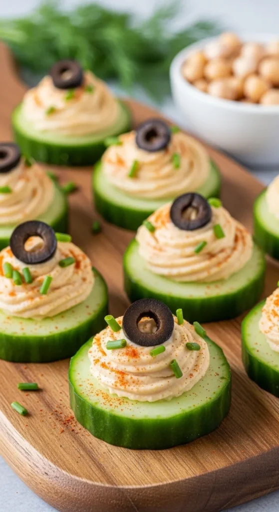 Cucumber Hummus Bites
