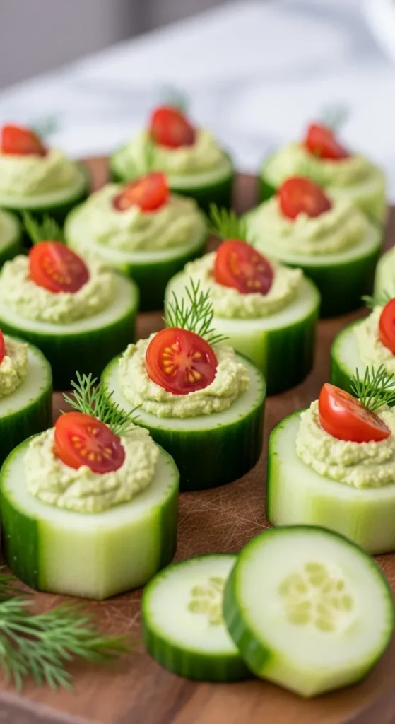 Cucumber Hummus Cups