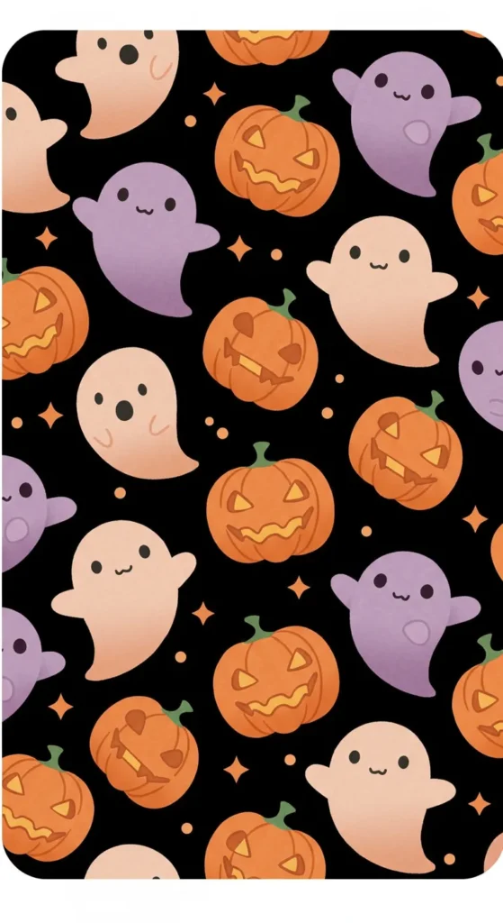 Cute Halloween iPhone Spooky Pattern Wallpaper