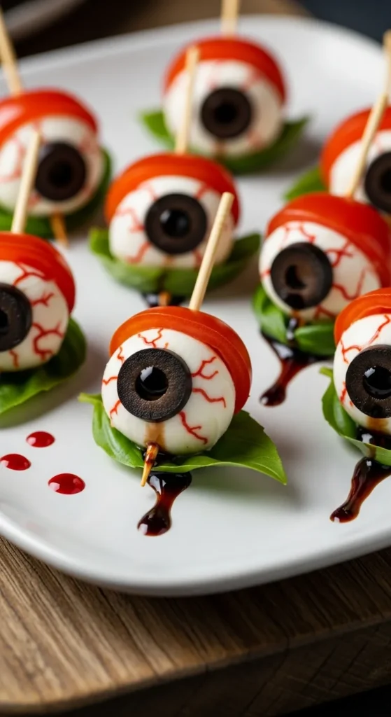 Eyeball Caprese Skewers