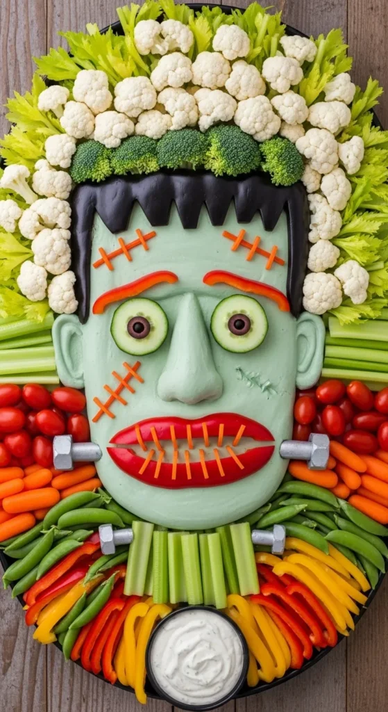 Frankenstein Face Veggie Tray