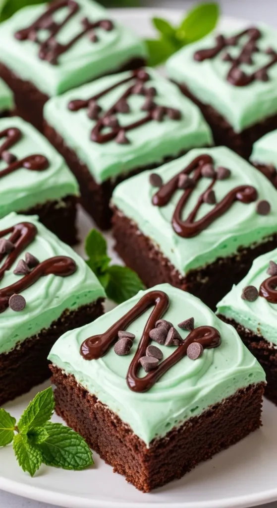 Frankenstein's Mint Fudgy Brownies