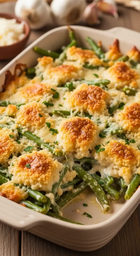 Garlic Parmesan Green Bean Casserole