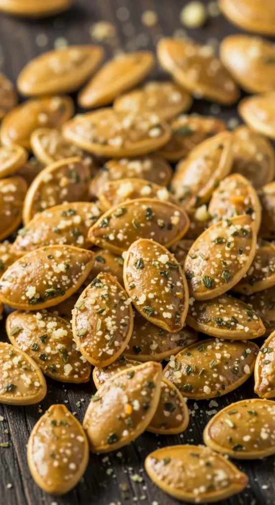 Garlic Parmesan Pumpkin Seeds