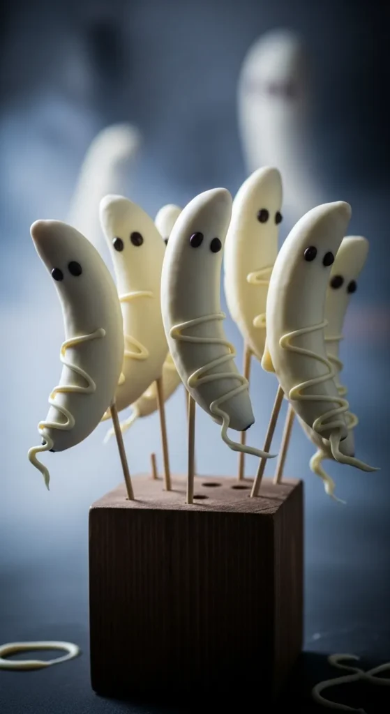 Ghostly Banana Pops
