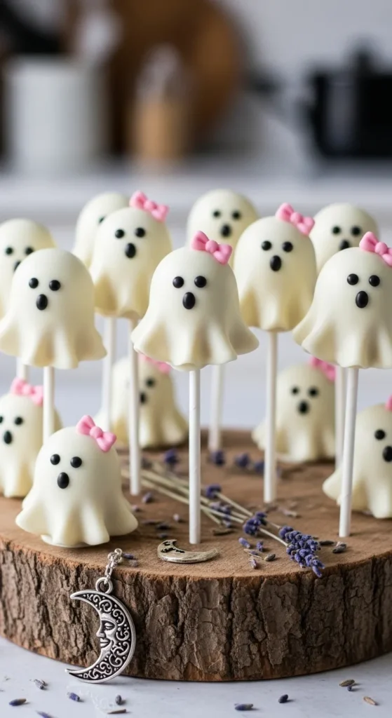 Ghostly Vanilla Cake Pops