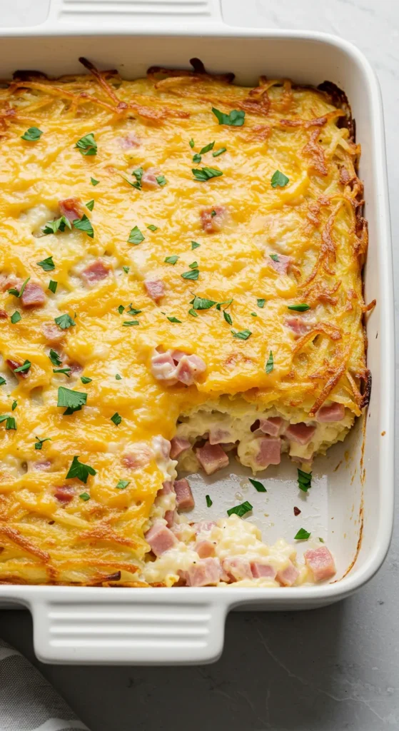 Ham and Cheese Hashbrown Casserole