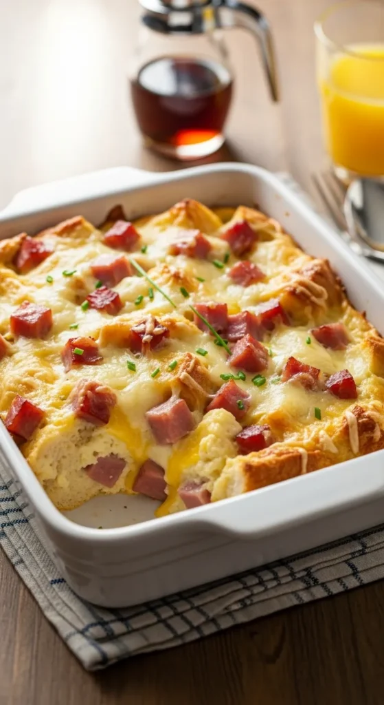Ham and Swiss Breakfast Casserole