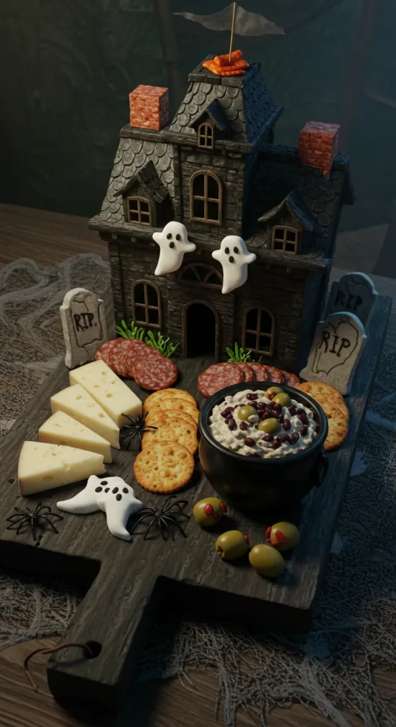 Haunted House Charcuterie Board