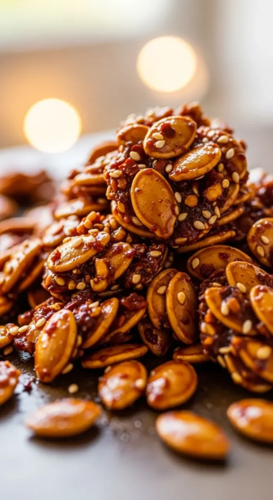 Honey Sriracha Pumpkin Seeds