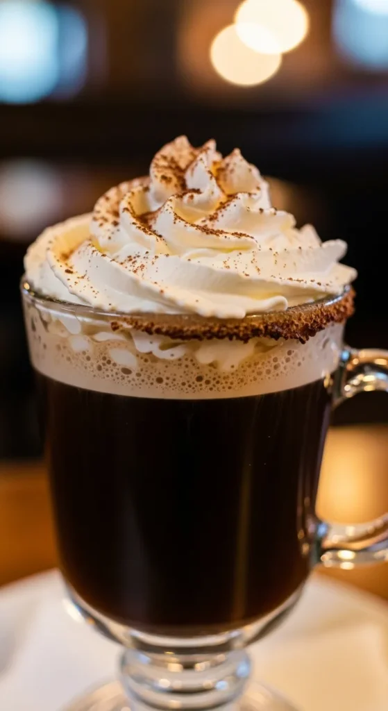 Irish Coffee with Baileys Whip