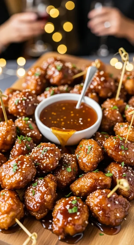 Irresistible Honey Bourbon Chicken Bites Party Bliss!