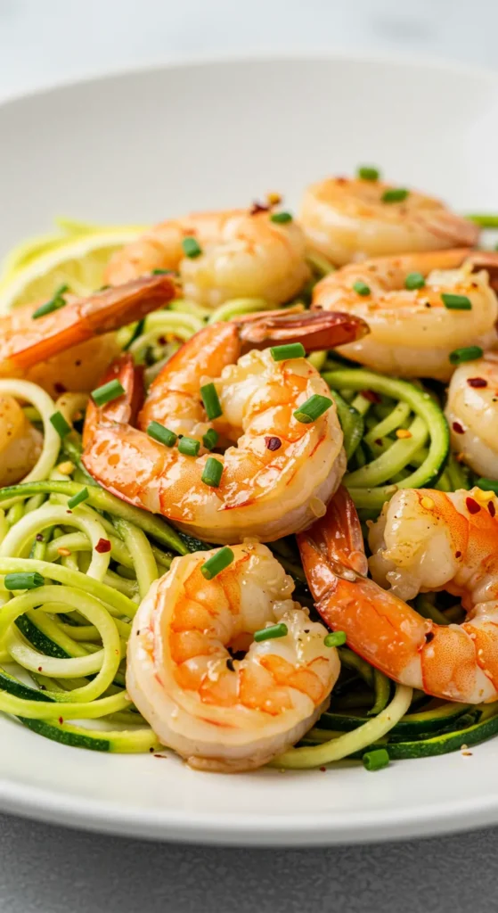 Lemon Garlic Shrimp with Zucchini Noodles