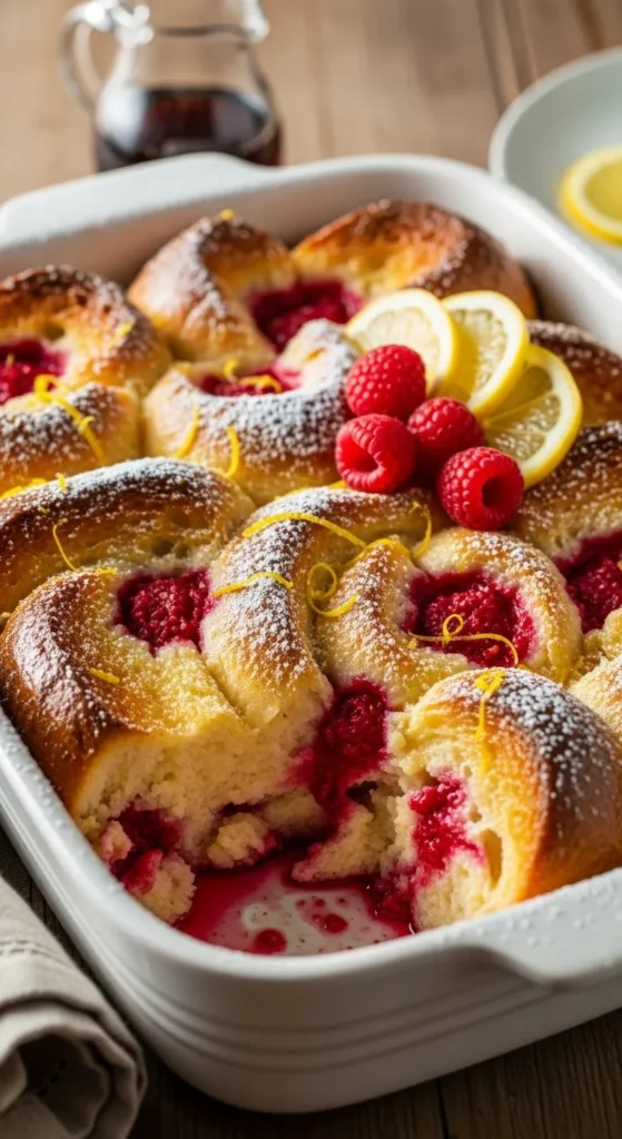 Lemon Raspberry French Toast Casserole