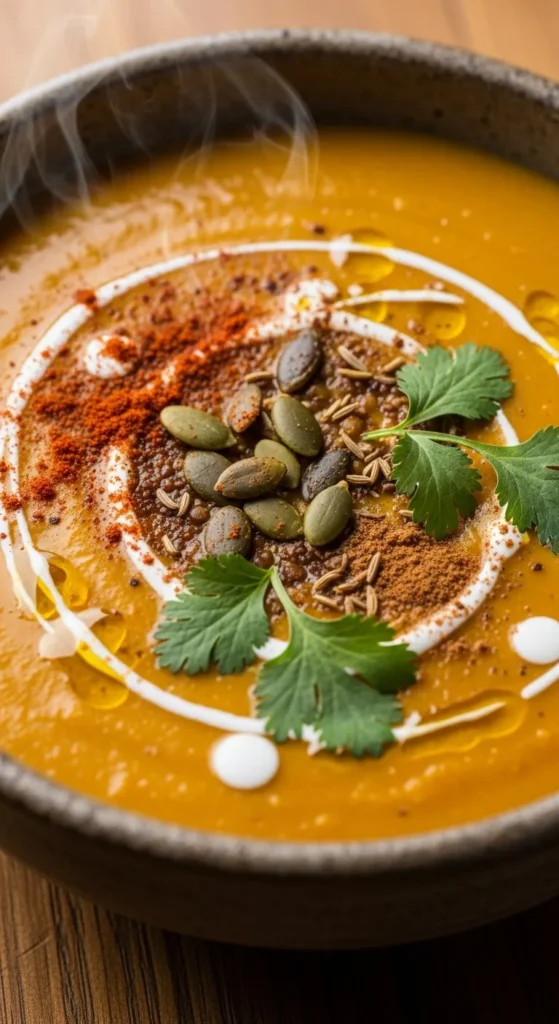Lentil and Pumpkin Soup with Warm Spices