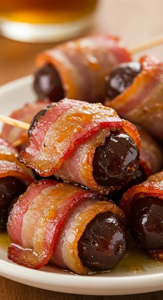 Maple Glazed Bacon-Wrapped Dates