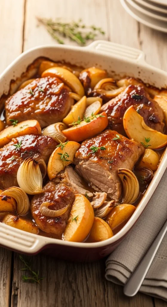 Maple-Glazed Pork & Apple Casserole