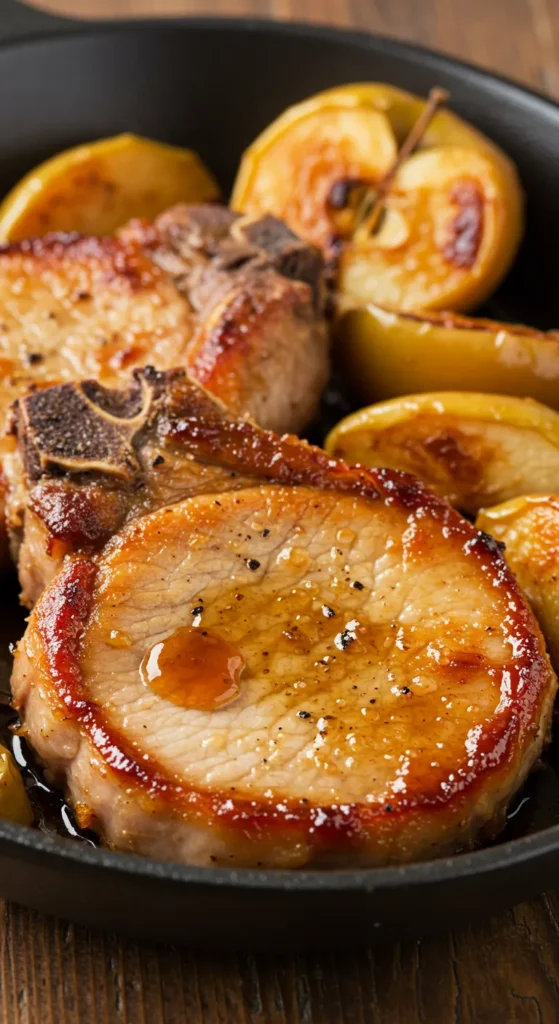 Maple-Glazed Pork Chops with Apples