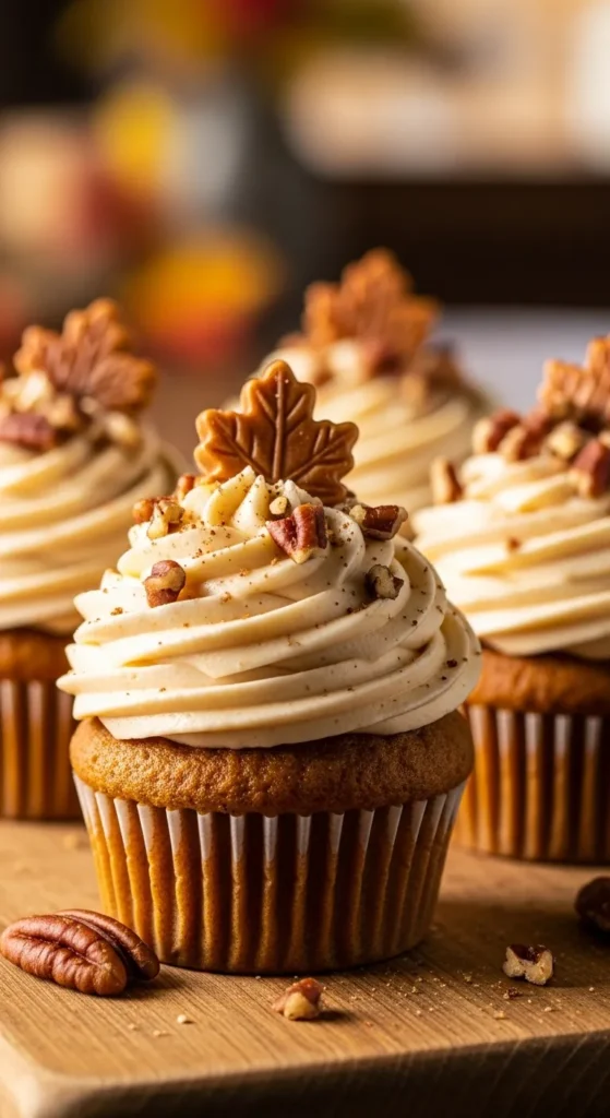 Maple Pecan Pumpkin Cupcakes