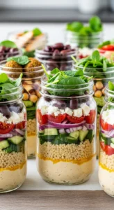 Mason Jar Mediterranean Salads