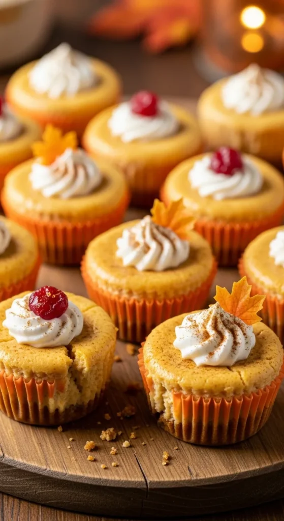 Mini Pumpkin Cheesecake Cupcakes