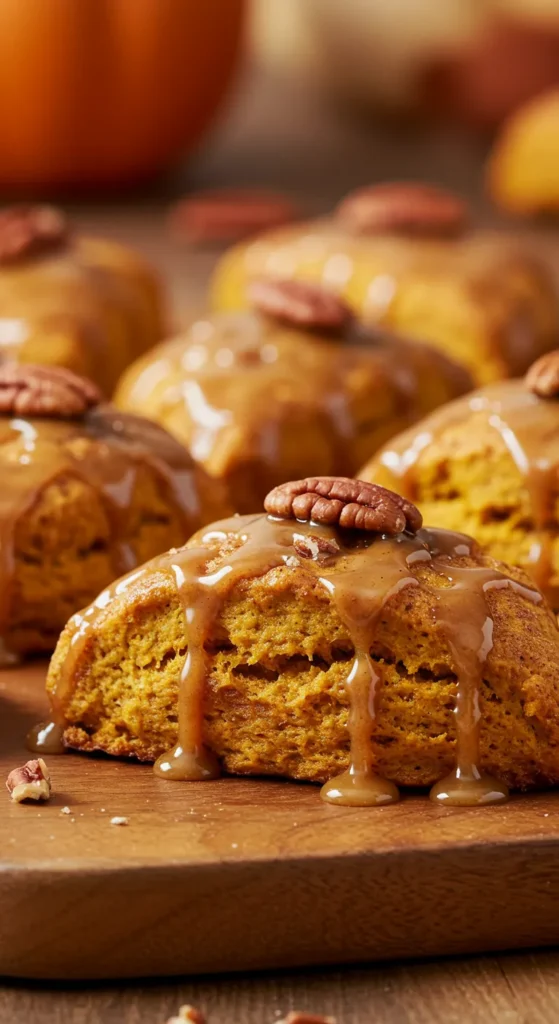 Mini Pumpkin Spice Scones with Maple Glaze