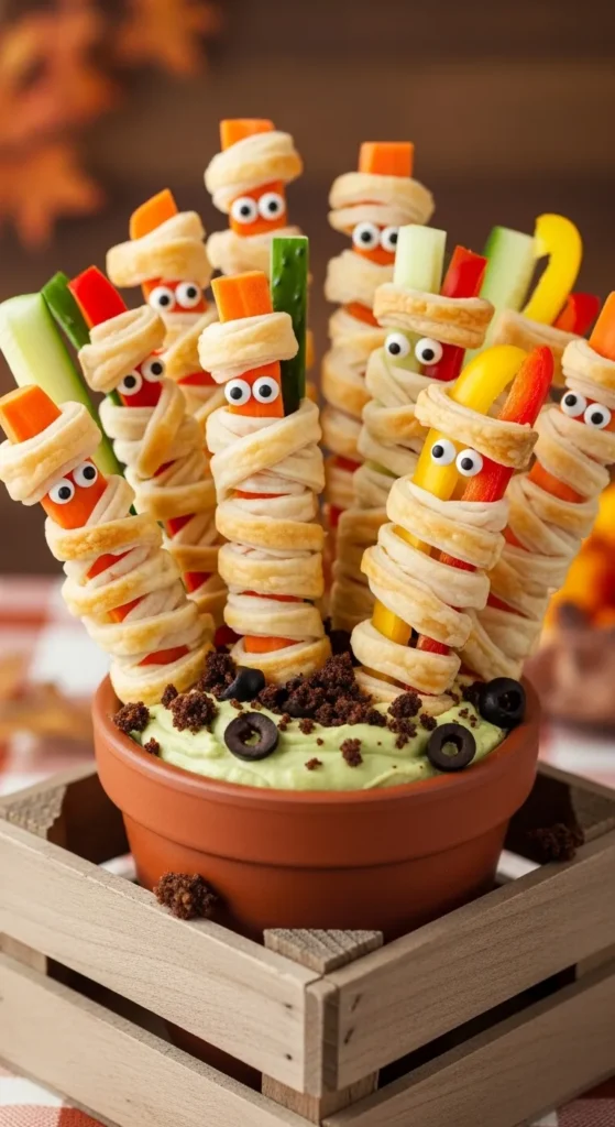 Mummy Wrapped Veggie Sticks