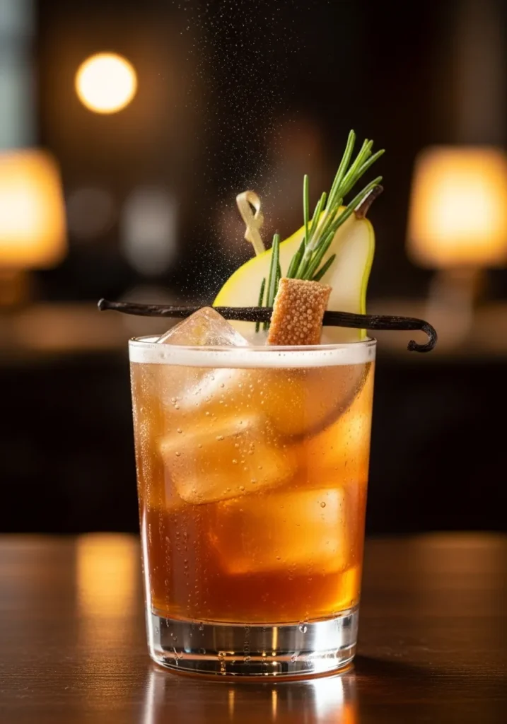 Pear Vanilla Bourbon Sparkler