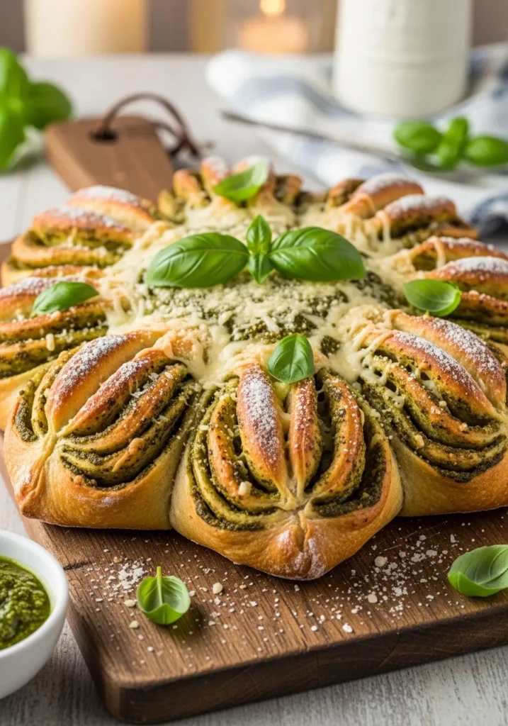 Pesto Pizza Stuffed Star Bread