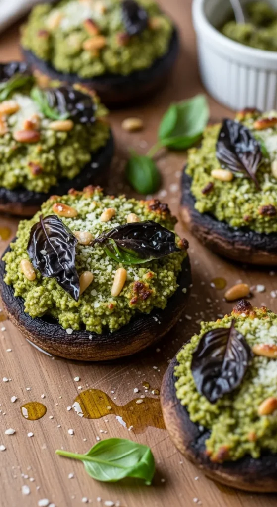 Pesto-Stuffed Mushrooms