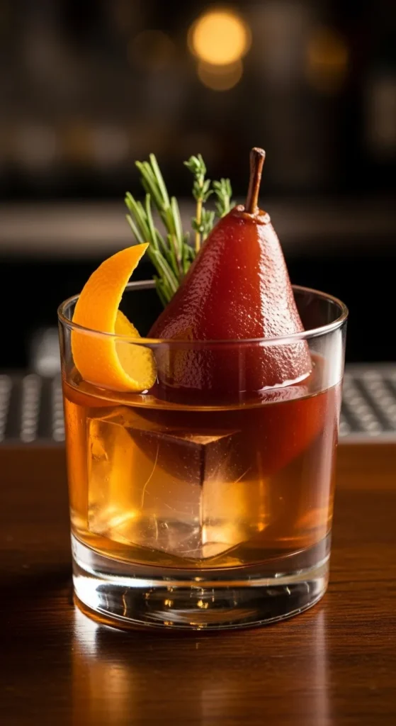Poached Pear Bourbon Old Fashioned