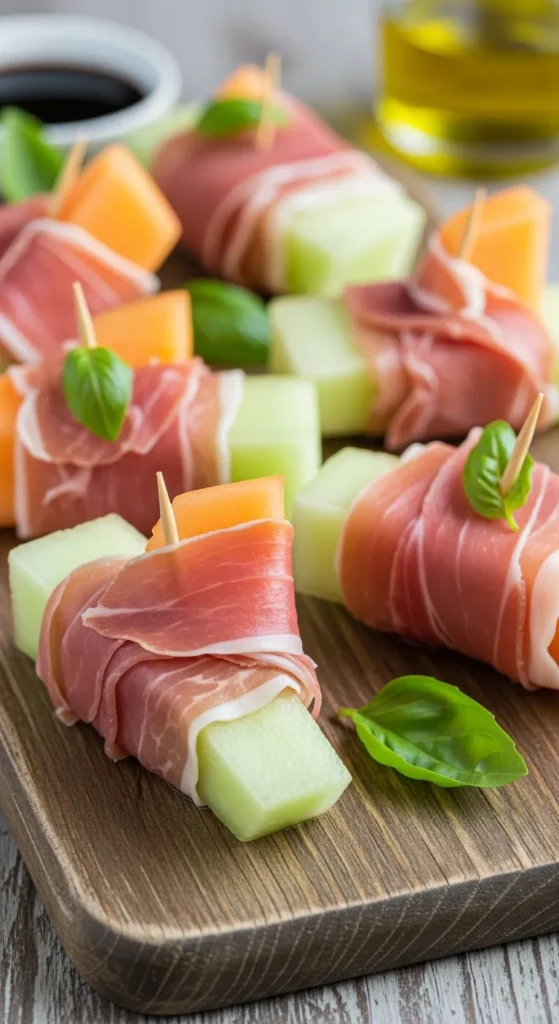 . Prosciutto-Wrapped Melon Bites