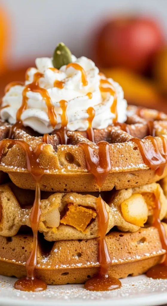 Pumpkin Apple Pie Waffles
