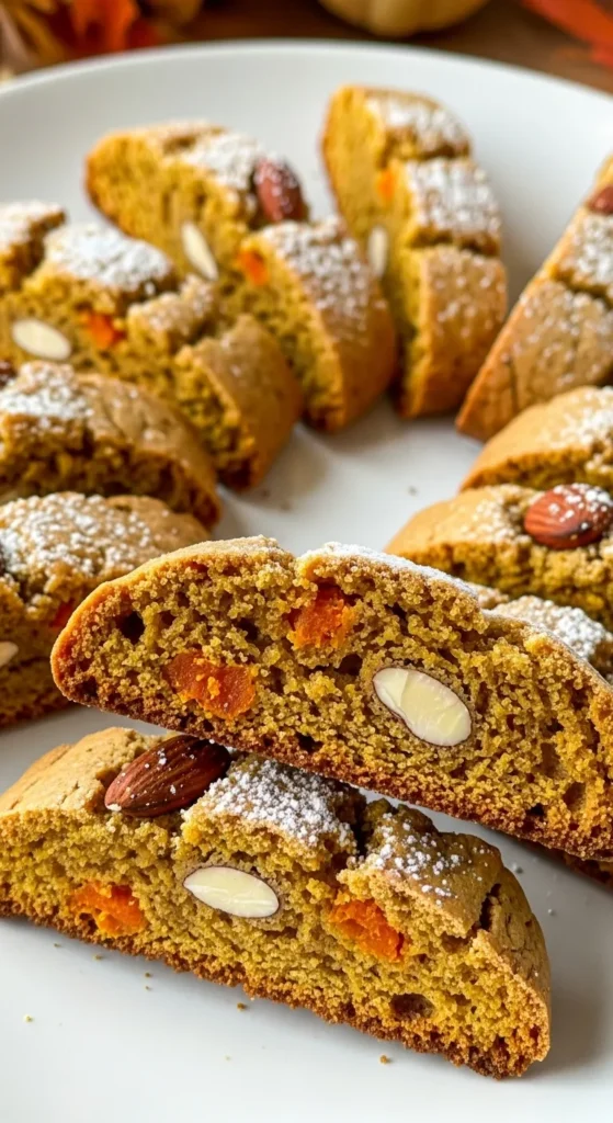 Pumpkin Biscotti Cookies with a Crunchy Finish