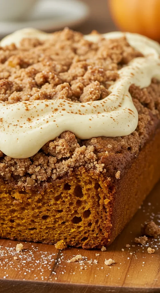 Pumpkin Bread with Streusel and Icing
