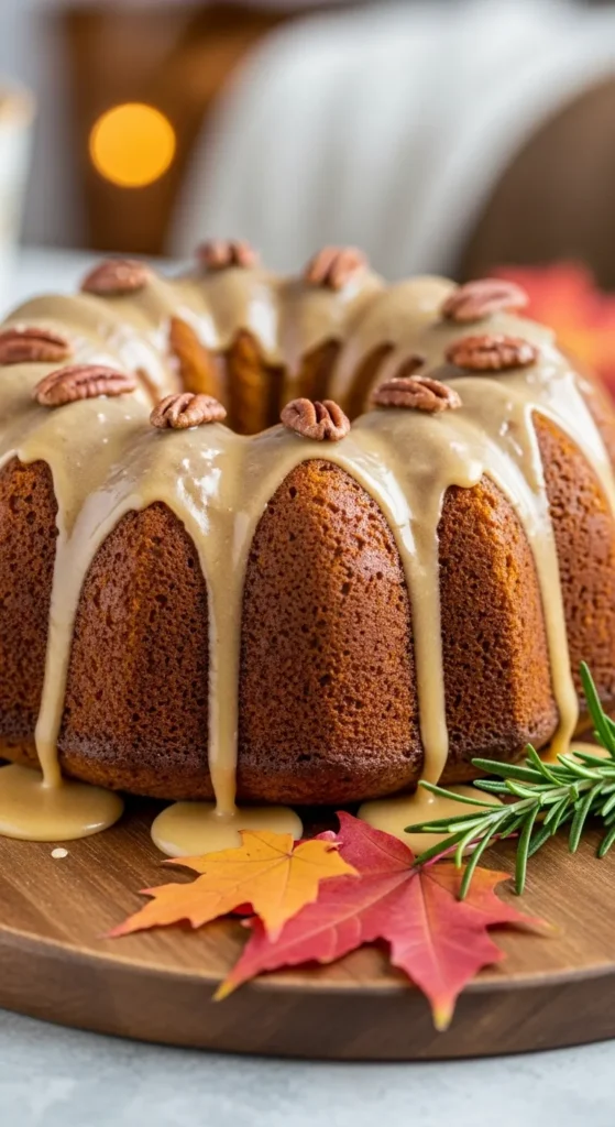 Pumpkin Bundt Cake with Maple Glaze