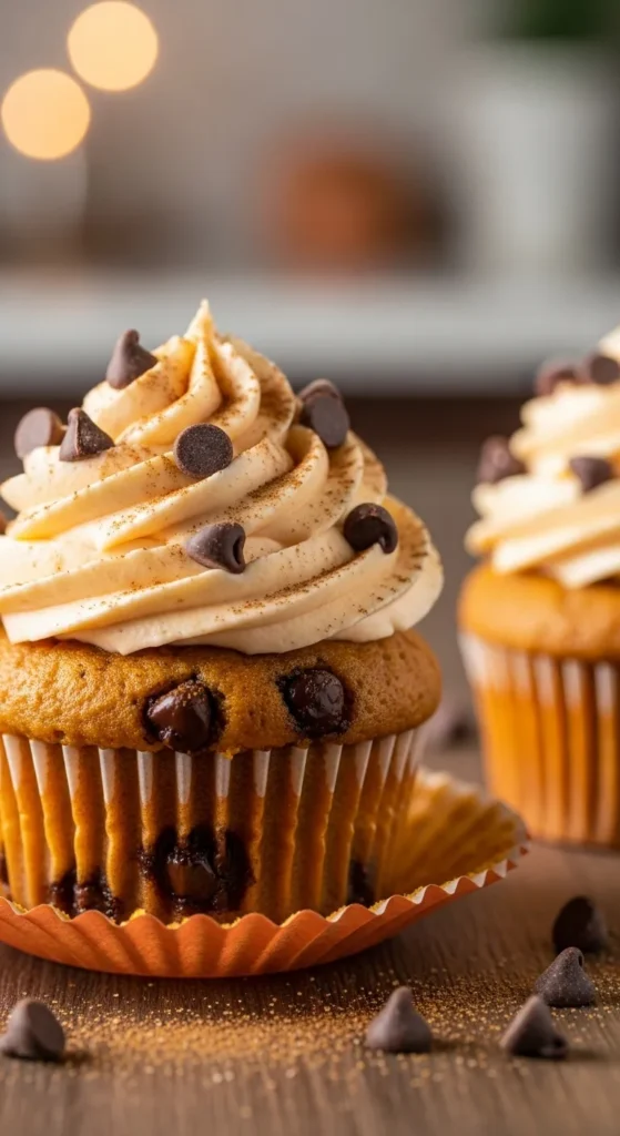 Pumpkin Chocolate Chip Cupcakes