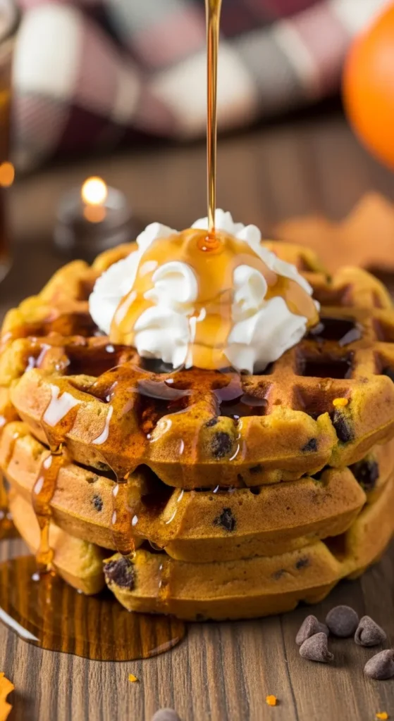 Pumpkin Chocolate Chip Waffles