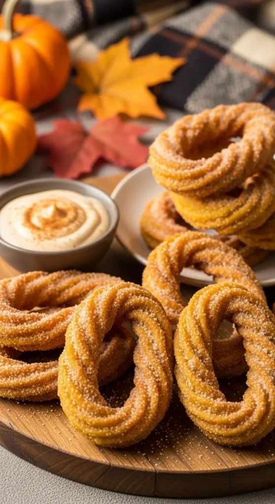 Pumpkin Churros with Spiced Sugar Coating