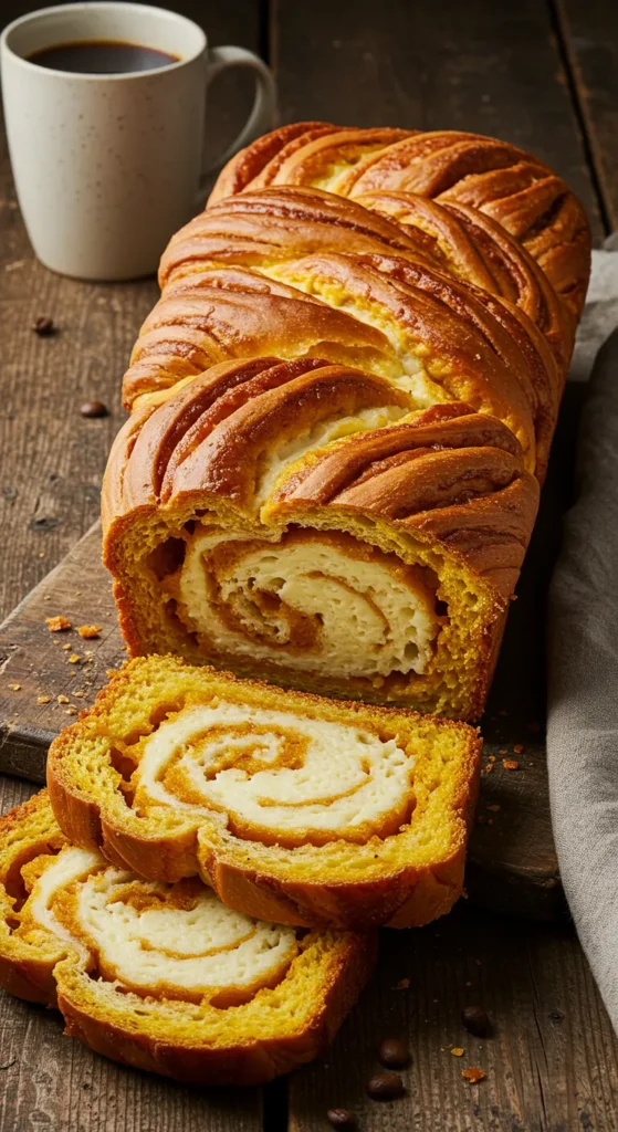 Pumpkin Cream Cheese Swirl Bread