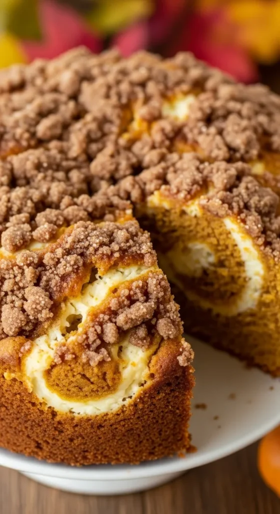 Pumpkin Cream Cheese Swirl Coffee Cake