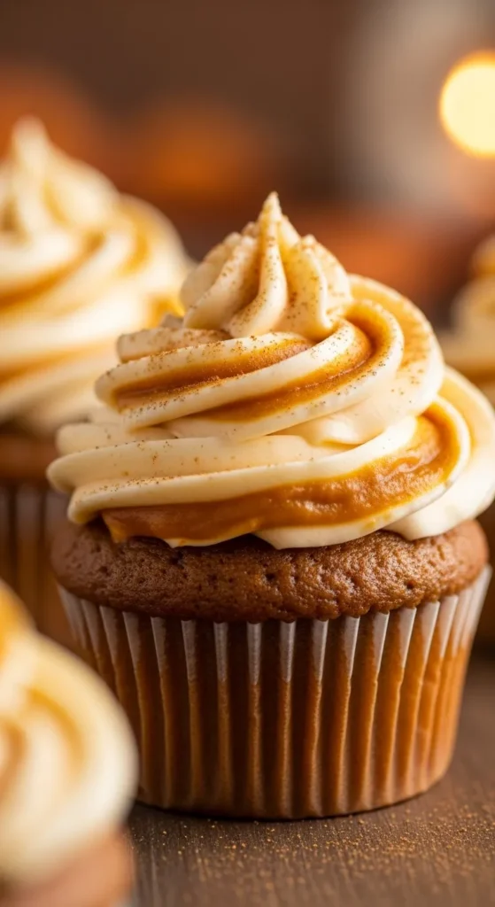 Pumpkin Cream Cheese Swirl Cupcakes
