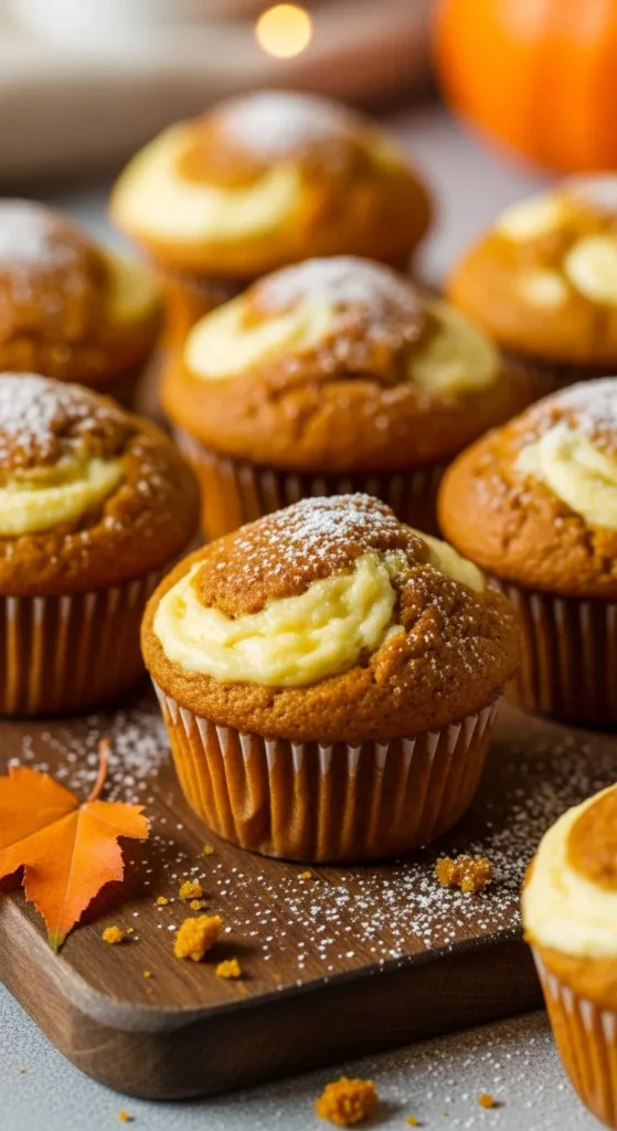 Pumpkin Cream Cheese Swirl Muffins