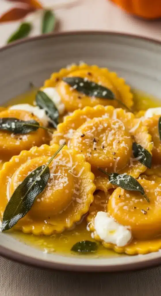 Pumpkin Goat Cheese Ravioli
