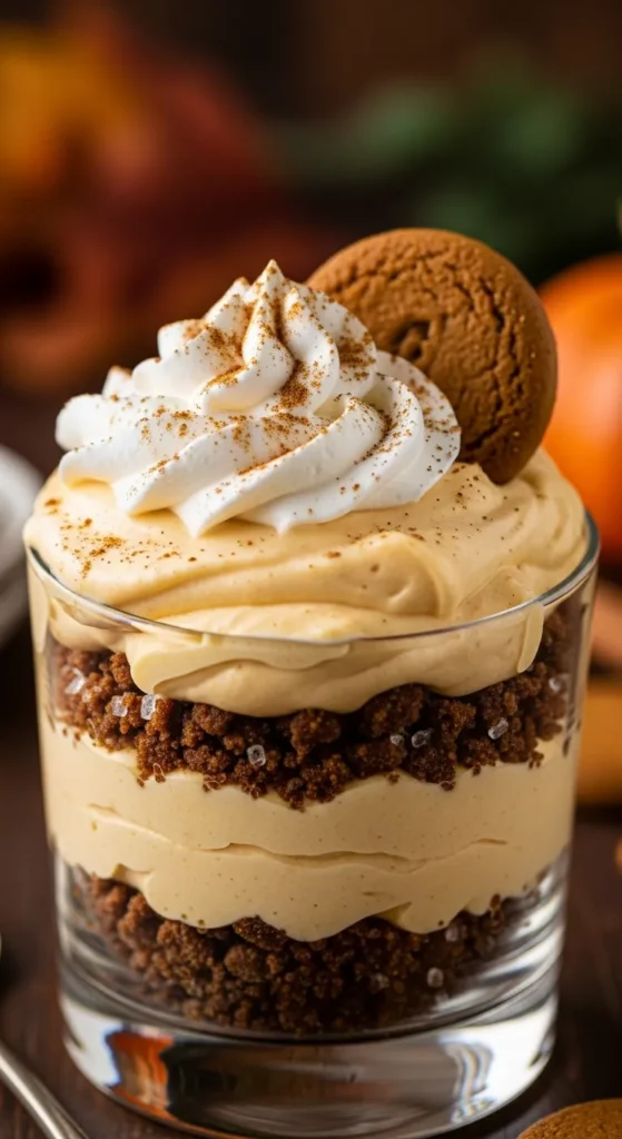 Pumpkin Mousse Parfait with Gingersnap Crumble