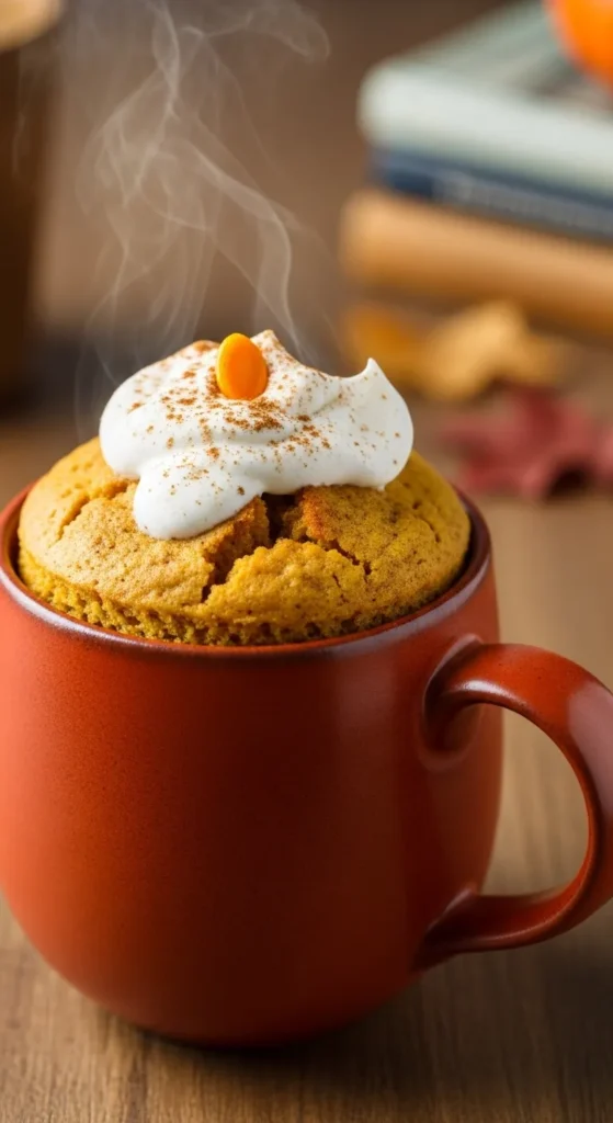 Pumpkin Mug Cake Ready