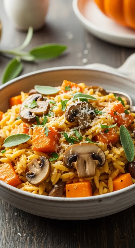 Pumpkin Mushroom Orzo