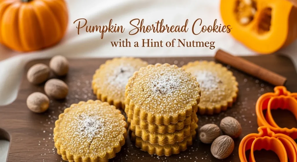 Pumpkin Shortbread Cookies with a Hint of Nutmeg